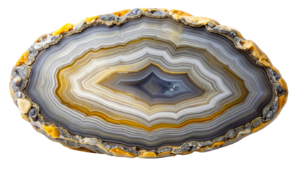 Agate slice with concentric layers