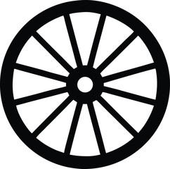 wagon wheel icon, western cart symbol  © Ash