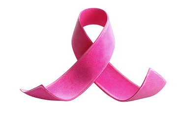 Pink Ribbon with Textured Pattern on Transparent Black Background Symbolizing Hope And Awareness with Subtle Light and Shadow for Social Cause and Health Campaigns