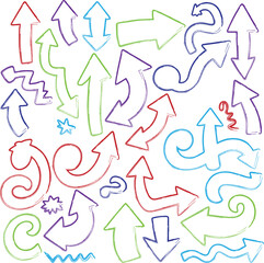 Diverse hand drawn arrows collection diverse directions and styles collection dynamic design elements