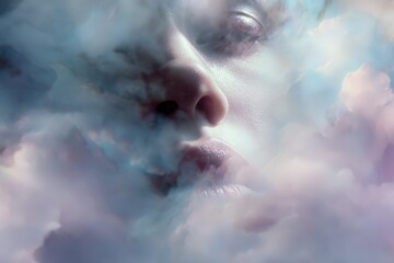 Fototapeta premium A beautiful collection of pink and blue cumulus clouds in the sky