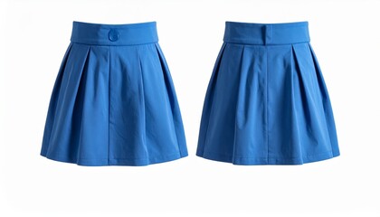 mini skirt showing front and back view on white background.