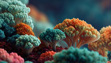 Obraz premium Abstract Coral Reef - A Vibrant Underwater Landscape.