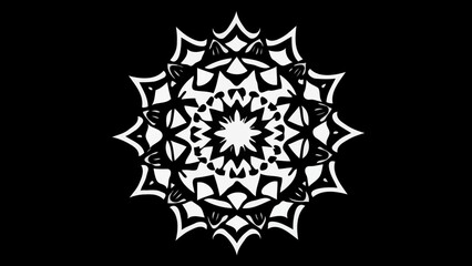 Black and white vector tribal tattoo design with a snowflake symbol and star pattern element