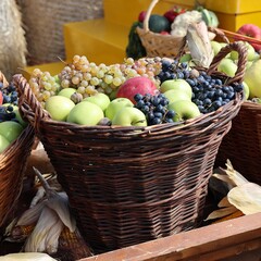 Fresh organic vegetables on farmer market. Local farm bazaar.