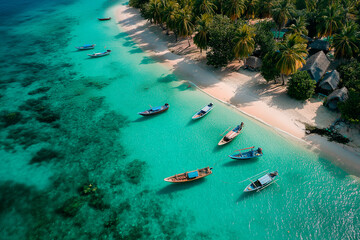 Tropical Indonesian Island with White Sandy Beach