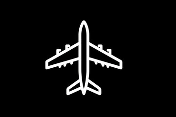 A Black Paper Airplane Silhouette Against a Clear Sky Pointing Downward for Graphic Design Projects