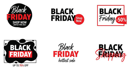 Black friday sale advertisements featuring various discounts and promotions
