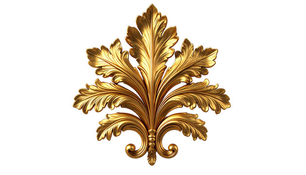 Golden ornamental acanthus leaf