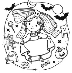 Spooky Halloween Girls,Ghost Pets, Haunted Houses. Perfect for little ghouls, ghosts, girls who love costumes, spooky fun, and adorable animals — each page sparks creativity and holiday cheer!