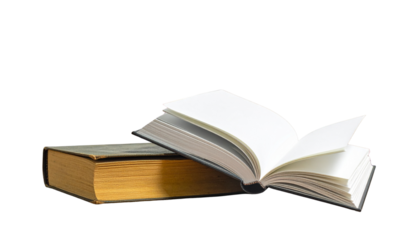 Open Book Pages in Library Duo isolated on transparent background