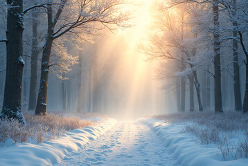 sunrise in the forest