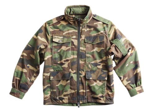 Camouflage jacket isolated on white background