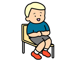 椅子に座る男の子