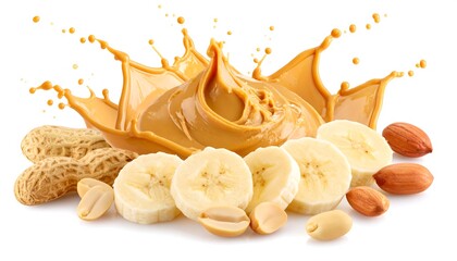Peanut butter, banana, and almond splash