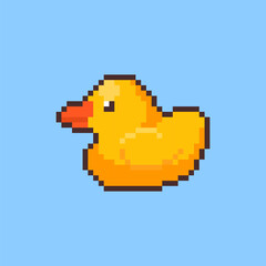 Pixel art rubber duck game asset design