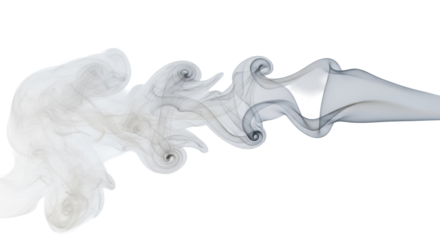 Ethereal soft transparent and off-white smoke plumes with fluid artistic composition, delicate tonal gradations, isolated on bright transparent studio background, minimalist commercial concept