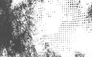 Dots halftone white and blue color pattern gradient grunge texture background.Distorted grunge layer error. Noise destroys texture. Vector trendy deformed glitch shape