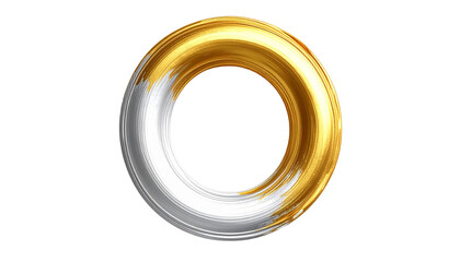 Gold/silver blended brushstroke circle