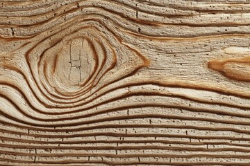 Detailed close up of a weathered wood grain texture with a knot.