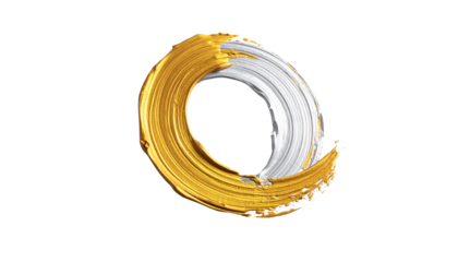 Gold and silver paint swirl