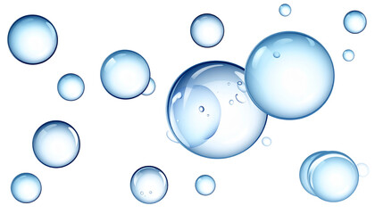 Water droplets floating on dark background