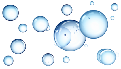 Water droplets floating on dark background