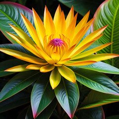Colorful and exotic alien plant - extraterrestrial flora - fictional does not exist in nature