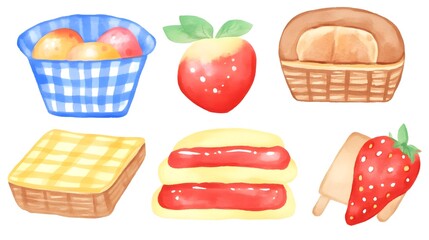 Delicious fruit and dessert illustrations fresh produce digital artwork vibrant colors playful style