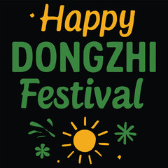 Minimal Dongzhi Festival with Green and Yellow Font