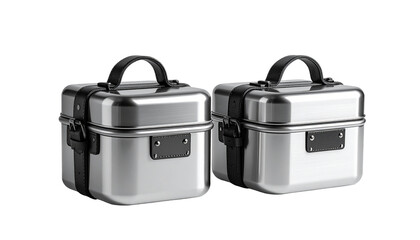 Two metal boxes with handles
