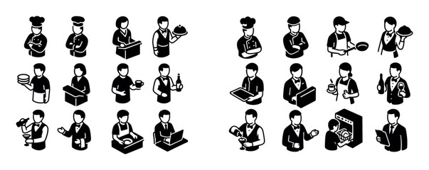 Naklejka premium Restaurant Staff Icons