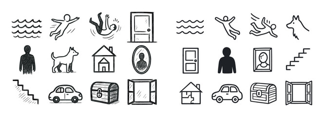 Naklejka premium Dream Symbol Icons