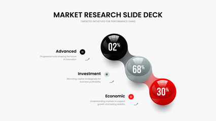 Modern Launch Slideshow Layout Vector Illustration. Colorful Campaign Three Step Graph Frame Template. Service Proposal 3 Option Infographic Slide Design.