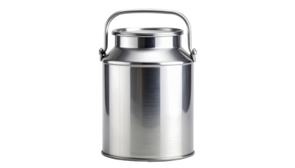 Metal milk can, simple & silver
