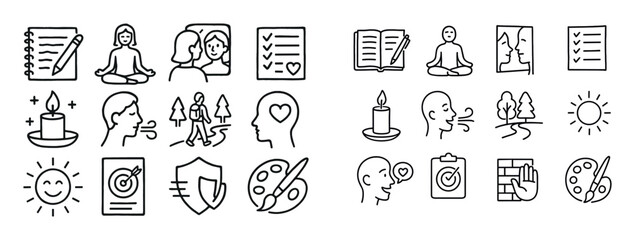 Obraz premium Self-Acceptance Icons Grid