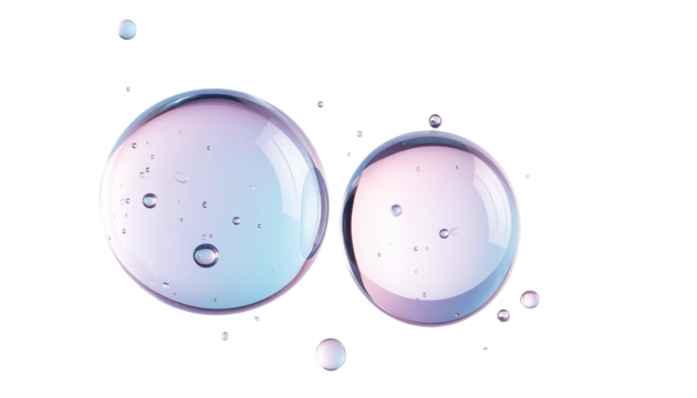 Luminous bubbles floating on black