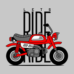 Cartoon Retro Mini Bike style,vector illustration
