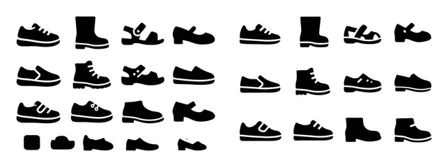 Fototapeta premium Kids' Footwear Icons