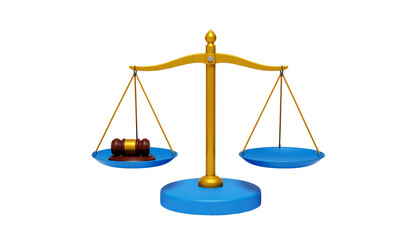 Scale of justice with gavel