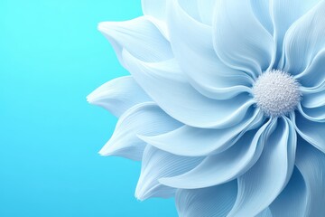 Obraz premium Ethereal flower petals in soft blue tones creating a calming and serene digital composition that evokes a sense of tranquility and natural beauty in a minimalist setting