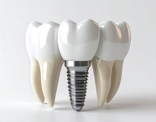 Dental implant amidst teeth