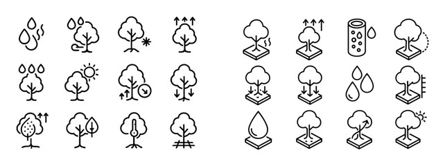 Tree Air Purification Icons
