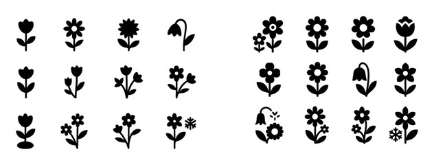 Fototapeta premium Seasonal Wildflower Icons