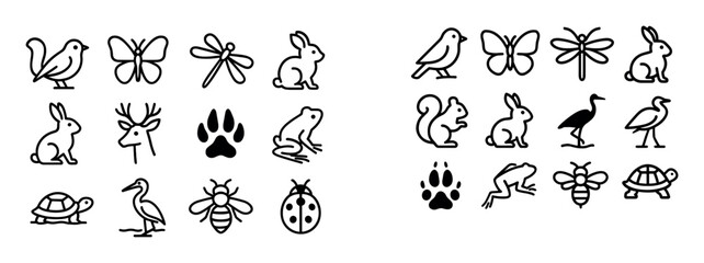 Fototapeta premium Minimalist Wildlife Icons