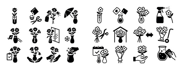 Obraz premium Flower Care Icons