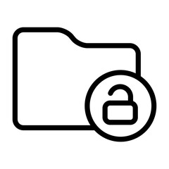 Obraz premium Folder outline icon. Unlock