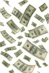 dollar bills isolated on white