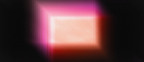 Abstract dark background with pink orange glowing gradient lines. Wide panoramic banner design.