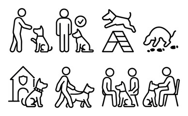 Cynologist Icon Set